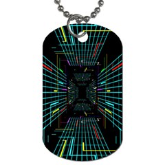 Seamless 3d Animation Digital Futuristic Tunnel Path Color Changing Geometric Electrical Line Zoomin Dog Tag (two Sides)