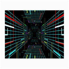 Seamless 3d Animation Digital Futuristic Tunnel Path Color Changing Geometric Electrical Line Zoomin Small Glasses Cloth