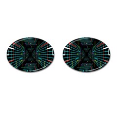 Seamless 3d Animation Digital Futuristic Tunnel Path Color Changing Geometric Electrical Line Zoomin Cufflinks (oval) by Mariart