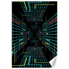 Seamless 3d Animation Digital Futuristic Tunnel Path Color Changing Geometric Electrical Line Zoomin Canvas 12  X 18   by Mariart