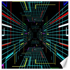 Seamless 3d Animation Digital Futuristic Tunnel Path Color Changing Geometric Electrical Line Zoomin Canvas 16  X 16  