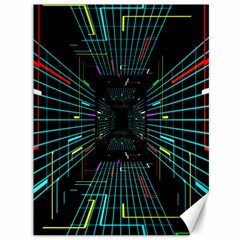 Seamless 3d Animation Digital Futuristic Tunnel Path Color Changing Geometric Electrical Line Zoomin Canvas 36  X 48  