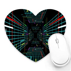 Seamless 3d Animation Digital Futuristic Tunnel Path Color Changing Geometric Electrical Line Zoomin Heart Mousepads