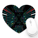 Seamless 3d Animation Digital Futuristic Tunnel Path Color Changing Geometric Electrical Line Zoomin Heart Mousepads Front