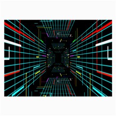 Seamless 3d Animation Digital Futuristic Tunnel Path Color Changing Geometric Electrical Line Zoomin Large Glasses Cloth