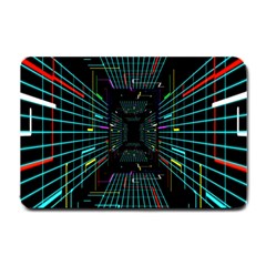 Seamless 3d Animation Digital Futuristic Tunnel Path Color Changing Geometric Electrical Line Zoomin Small Doormat  by Mariart