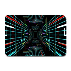 Seamless 3d Animation Digital Futuristic Tunnel Path Color Changing Geometric Electrical Line Zoomin Plate Mats by Mariart