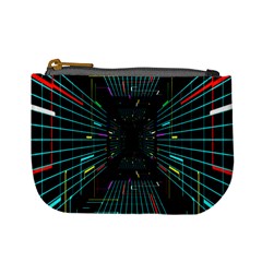 Seamless 3d Animation Digital Futuristic Tunnel Path Color Changing Geometric Electrical Line Zoomin Mini Coin Purses by Mariart