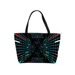 Seamless 3d Animation Digital Futuristic Tunnel Path Color Changing Geometric Electrical Line Zoomin Shoulder Handbags