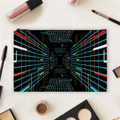 Seamless 3d Animation Digital Futuristic Tunnel Path Color Changing Geometric Electrical Line Zoomin Cosmetic Bag (large)  by Mariart