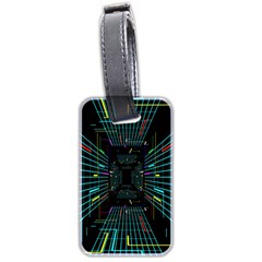 Seamless 3d Animation Digital Futuristic Tunnel Path Color Changing Geometric Electrical Line Zoomin Luggage Tags (two Sides) by Mariart