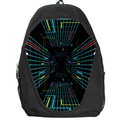 Seamless 3d Animation Digital Futuristic Tunnel Path Color Changing Geometric Electrical Line Zoomin Backpack Bag