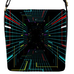 Seamless 3d Animation Digital Futuristic Tunnel Path Color Changing Geometric Electrical Line Zoomin Flap Messenger Bag (s) by Mariart