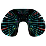 Seamless 3d Animation Digital Futuristic Tunnel Path Color Changing Geometric Electrical Line Zoomin Travel Neck Pillows Front