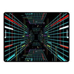 Seamless 3d Animation Digital Futuristic Tunnel Path Color Changing Geometric Electrical Line Zoomin Double Sided Fleece Blanket (small)  by Mariart