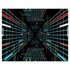 Seamless 3d Animation Digital Futuristic Tunnel Path Color Changing Geometric Electrical Line Zoomin Double Sided Flano Blanket (medium)  by Mariart