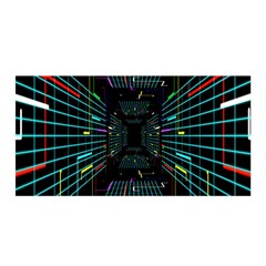 Seamless 3d Animation Digital Futuristic Tunnel Path Color Changing Geometric Electrical Line Zoomin Satin Wrap by Mariart