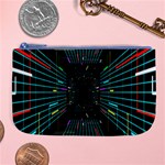 Seamless 3d Animation Digital Futuristic Tunnel Path Color Changing Geometric Electrical Line Zoomin Large Coin Purse Front