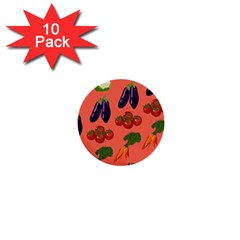 Vegetable Carrot Tomato Pumpkin Eggplant 1  Mini Buttons (10 Pack)  by Mariart