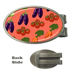 Vegetable Carrot Tomato Pumpkin Eggplant Money Clips (oval)  by Mariart