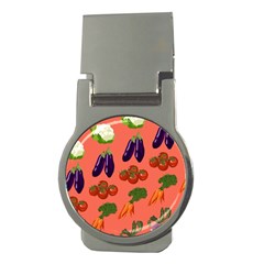 Vegetable Carrot Tomato Pumpkin Eggplant Money Clips (round)  by Mariart