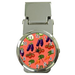 Vegetable Carrot Tomato Pumpkin Eggplant Money Clip Watches by Mariart