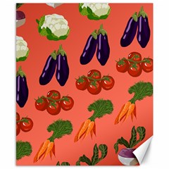 Vegetable Carrot Tomato Pumpkin Eggplant Canvas 8  X 10  by Mariart