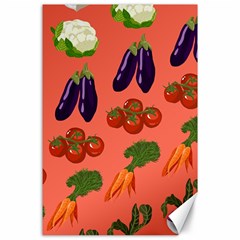 Vegetable Carrot Tomato Pumpkin Eggplant Canvas 24  X 36  by Mariart