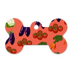 Vegetable Carrot Tomato Pumpkin Eggplant Dog Tag Bone (one Side) by Mariart