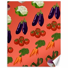 Vegetable Carrot Tomato Pumpkin Eggplant Canvas 11  X 14   by Mariart