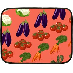 Vegetable Carrot Tomato Pumpkin Eggplant Fleece Blanket (mini) by Mariart