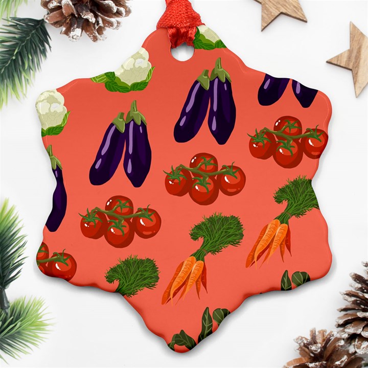 Vegetable Carrot Tomato Pumpkin Eggplant Ornament (Snowflake)