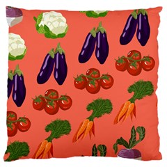 Vegetable Carrot Tomato Pumpkin Eggplant Large Cushion Case (two Sides)