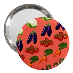 Vegetable Carrot Tomato Pumpkin Eggplant 3  Handbag Mirrors by Mariart