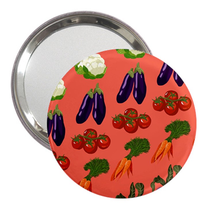 Vegetable Carrot Tomato Pumpkin Eggplant 3  Handbag Mirrors