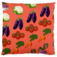 Vegetable Carrot Tomato Pumpkin Eggplant Large Flano Cushion Case (one Side) by Mariart