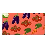 Vegetable Carrot Tomato Pumpkin Eggplant Satin Shawl Front