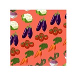 Vegetable Carrot Tomato Pumpkin Eggplant Small Satin Scarf (Square) Front