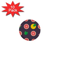 Wild Textures Grapefruits Pattern Lime Orange 1  Mini Buttons (10 Pack)  by Mariart