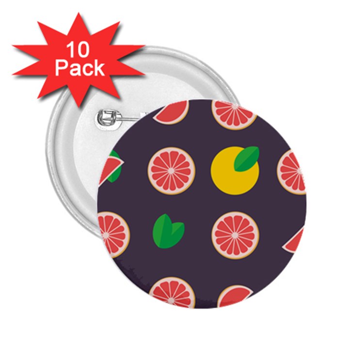 Wild Textures Grapefruits Pattern Lime Orange 2.25  Buttons (10 pack) 