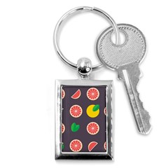 Wild Textures Grapefruits Pattern Lime Orange Key Chains (rectangle) 