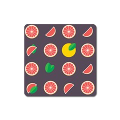 Wild Textures Grapefruits Pattern Lime Orange Square Magnet by Mariart