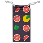 Wild Textures Grapefruits Pattern Lime Orange Jewelry Bag Front