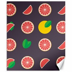 Wild Textures Grapefruits Pattern Lime Orange Canvas 8  X 10 