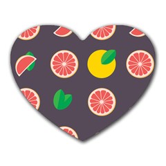 Wild Textures Grapefruits Pattern Lime Orange Heart Mousepads