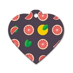 Wild Textures Grapefruits Pattern Lime Orange Dog Tag Heart (One Side) Front