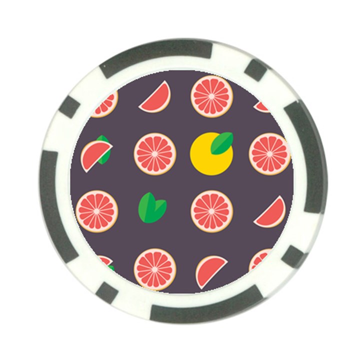 Wild Textures Grapefruits Pattern Lime Orange Poker Chip Card Guard