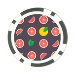 Wild Textures Grapefruits Pattern Lime Orange Poker Chip Card Guard Back