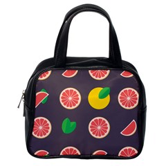 Wild Textures Grapefruits Pattern Lime Orange Classic Handbags (one Side)