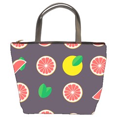 Wild Textures Grapefruits Pattern Lime Orange Bucket Bags